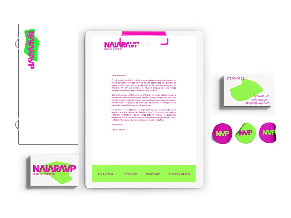 mock up with all the elements of the naiaravp brand
