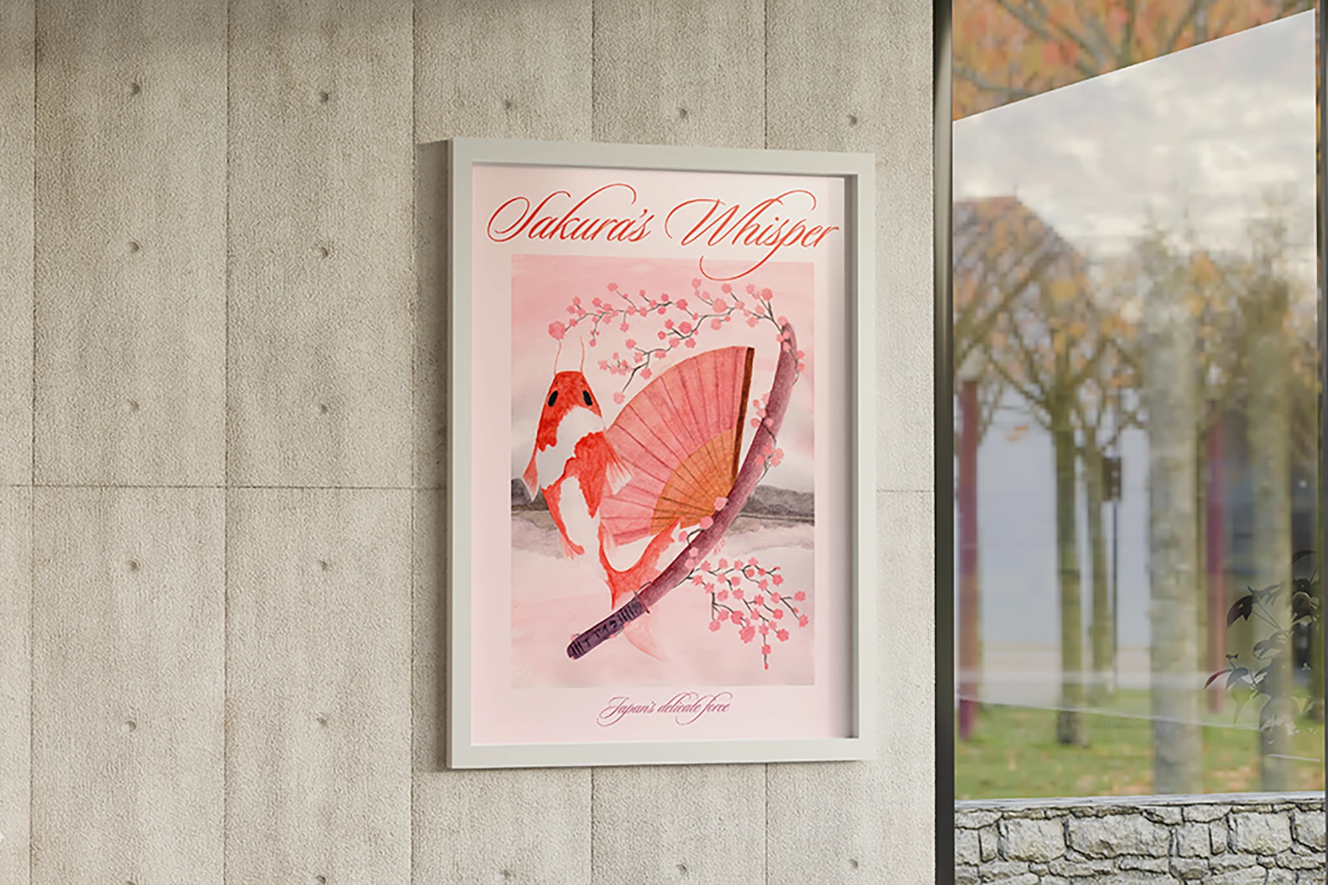 Sakura's whisper poster mock up